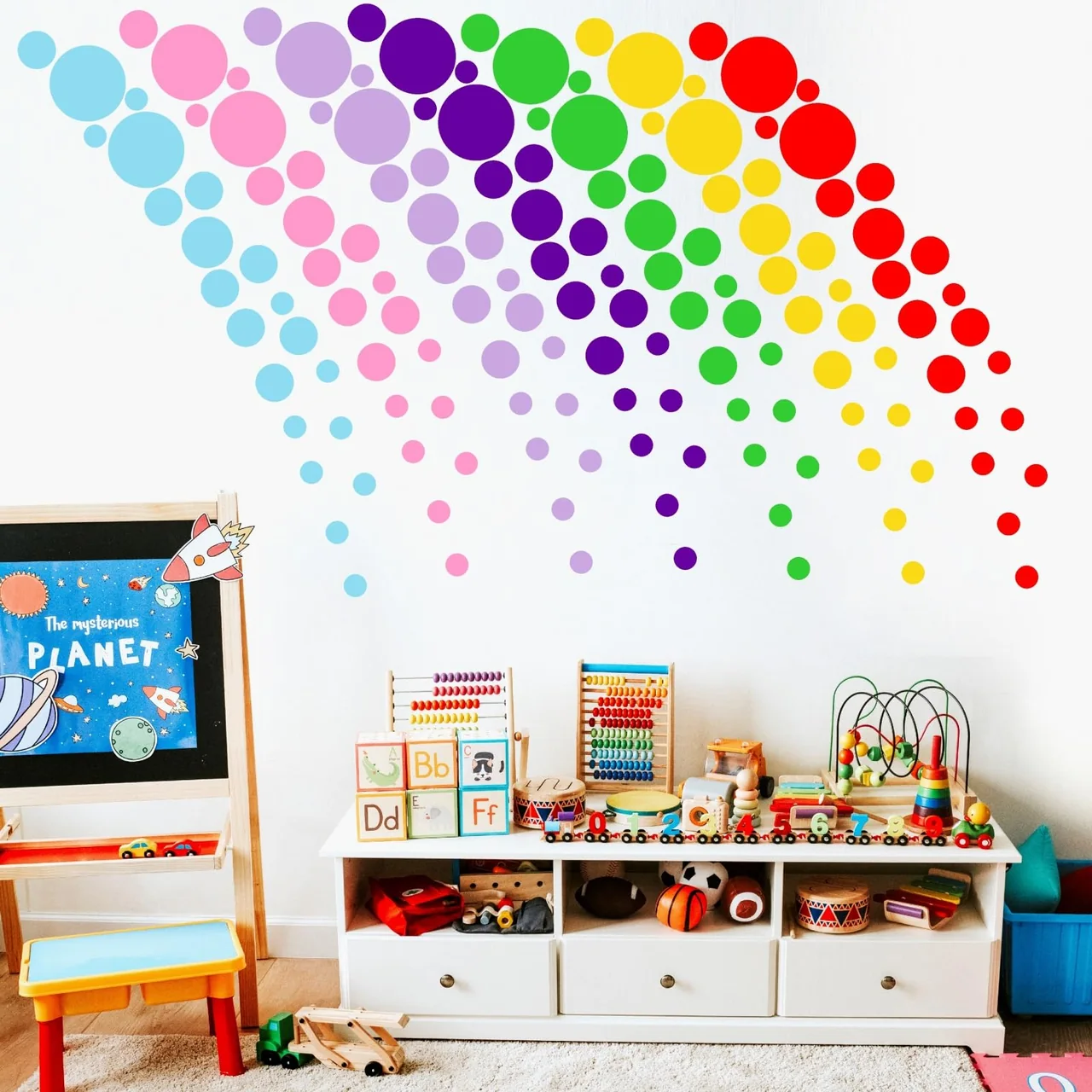 Polka Dots Wall Decal Christmas Walls Sticker Green Red Vinyl Art Stickers